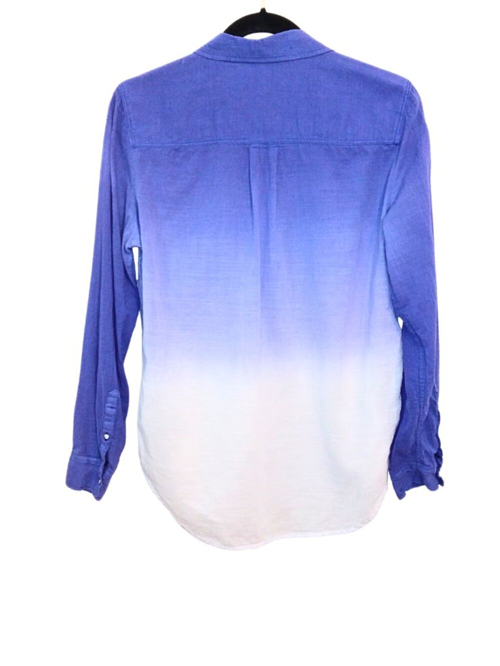 WOMEN'S BLUE/WHITE OMBRE BUTTON DOWN SHIRT - SIZE S - Picture 2 of 4